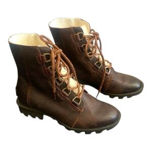 SOREL Phoenix Short Lace Cozy Boot #NL3415-282 BURRO  Sz 6